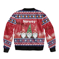 Norway Nisse Christmas Bomber Jacket God Jul Norwegian Christmas Pattern - Wonder Print Shop