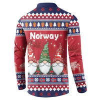 Norway Nisse Christmas Button Sweatshirt God Jul Norwegian Christmas Pattern - Wonder Print Shop