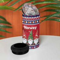 Norway Nisse Christmas 4 in 1 Can Cooler Tumbler God Jul Norwegian Christmas Pattern - Wonder Print Shop