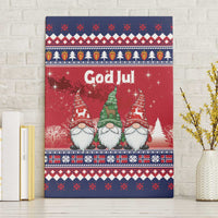 Norway Nisse Christmas Canvas Wall Art God Jul Norwegian Christmas Pattern - Wonder Print Shop