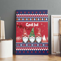 Norway Nisse Christmas Canvas Wall Art God Jul Norwegian Christmas Pattern - Wonder Print Shop