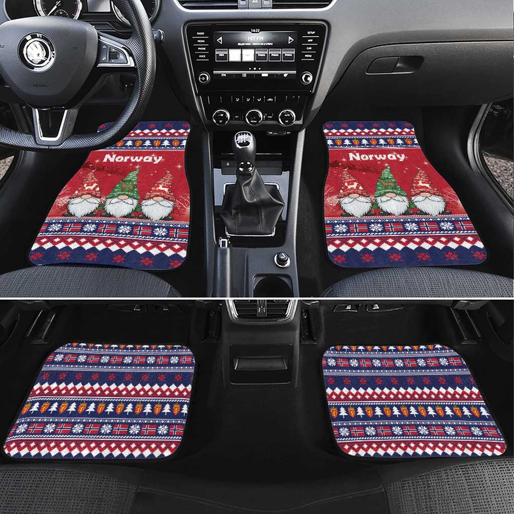 Norway Nisse Christmas Car Mats God Jul Norwegian Christmas Pattern - Wonder Print Shop