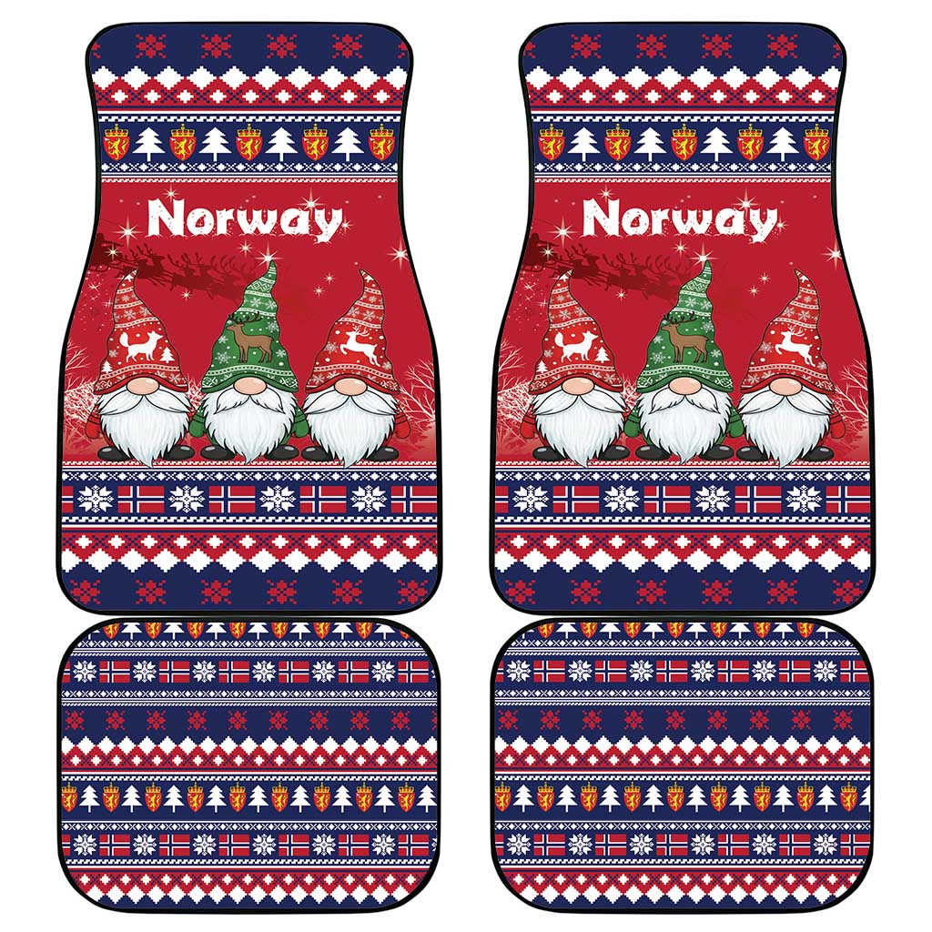 Norway Nisse Christmas Car Mats God Jul Norwegian Christmas Pattern - Wonder Print Shop