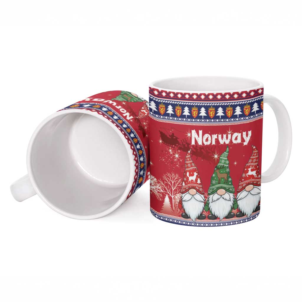Norway Nisse Christmas Ceramic Mug God Jul Norwegian Christmas Pattern - Wonder Print Shop