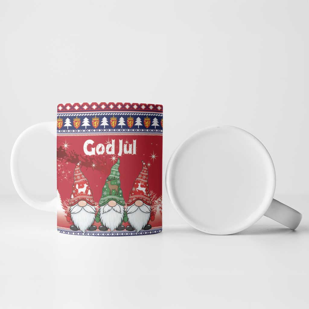 Norway Nisse Christmas Ceramic Mug God Jul Norwegian Christmas Pattern - Wonder Print Shop