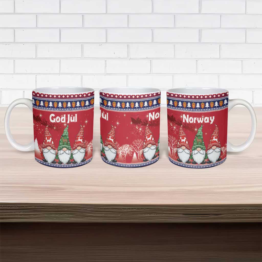 Norway Nisse Christmas Ceramic Mug God Jul Norwegian Christmas Pattern - Wonder Print Shop