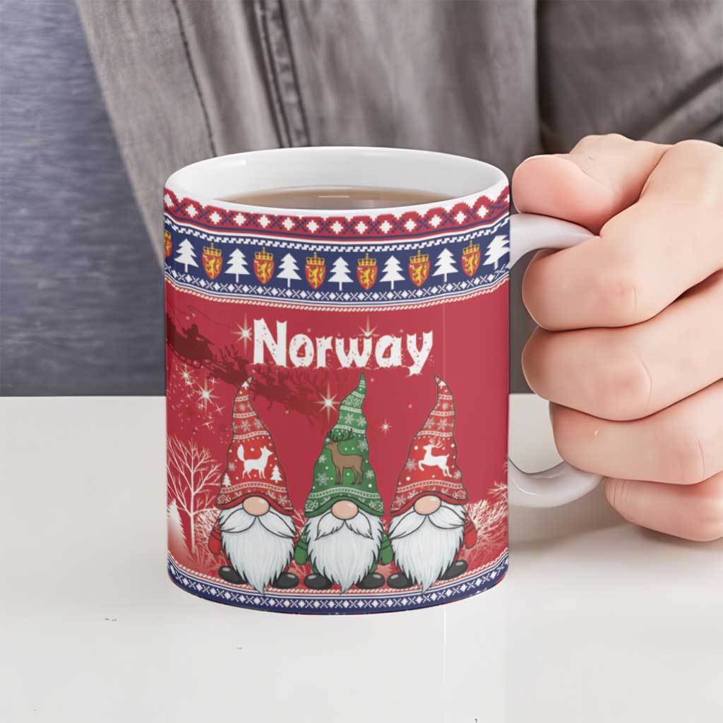 Norway Nisse Christmas Ceramic Mug God Jul Norwegian Christmas Pattern - Wonder Print Shop