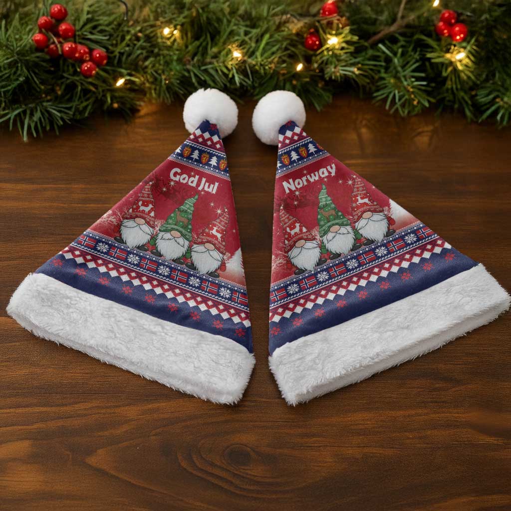 Norway Nisse Christmas Santa Hat God Jul Norwegian Christmas Pattern - Wonder Print Shop