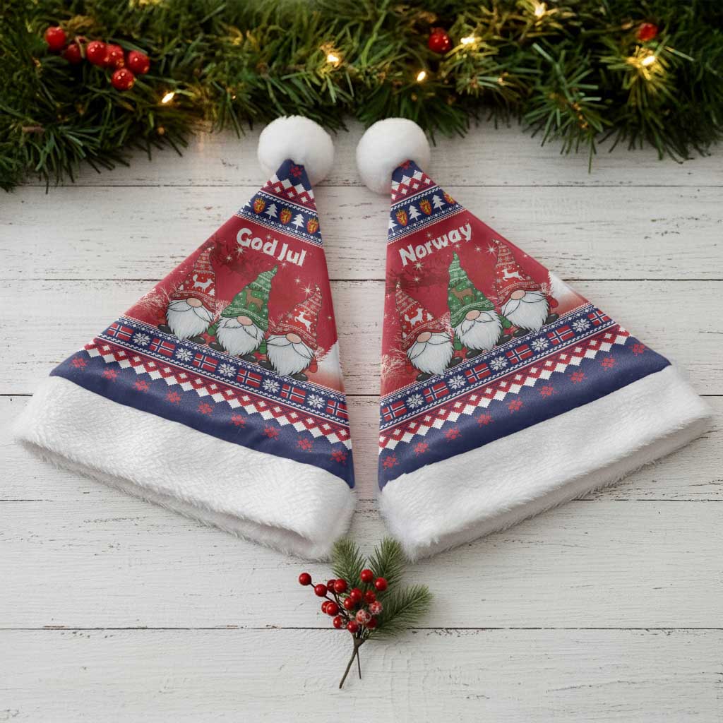 Norway Nisse Christmas Santa Hat God Jul Norwegian Christmas Pattern - Wonder Print Shop