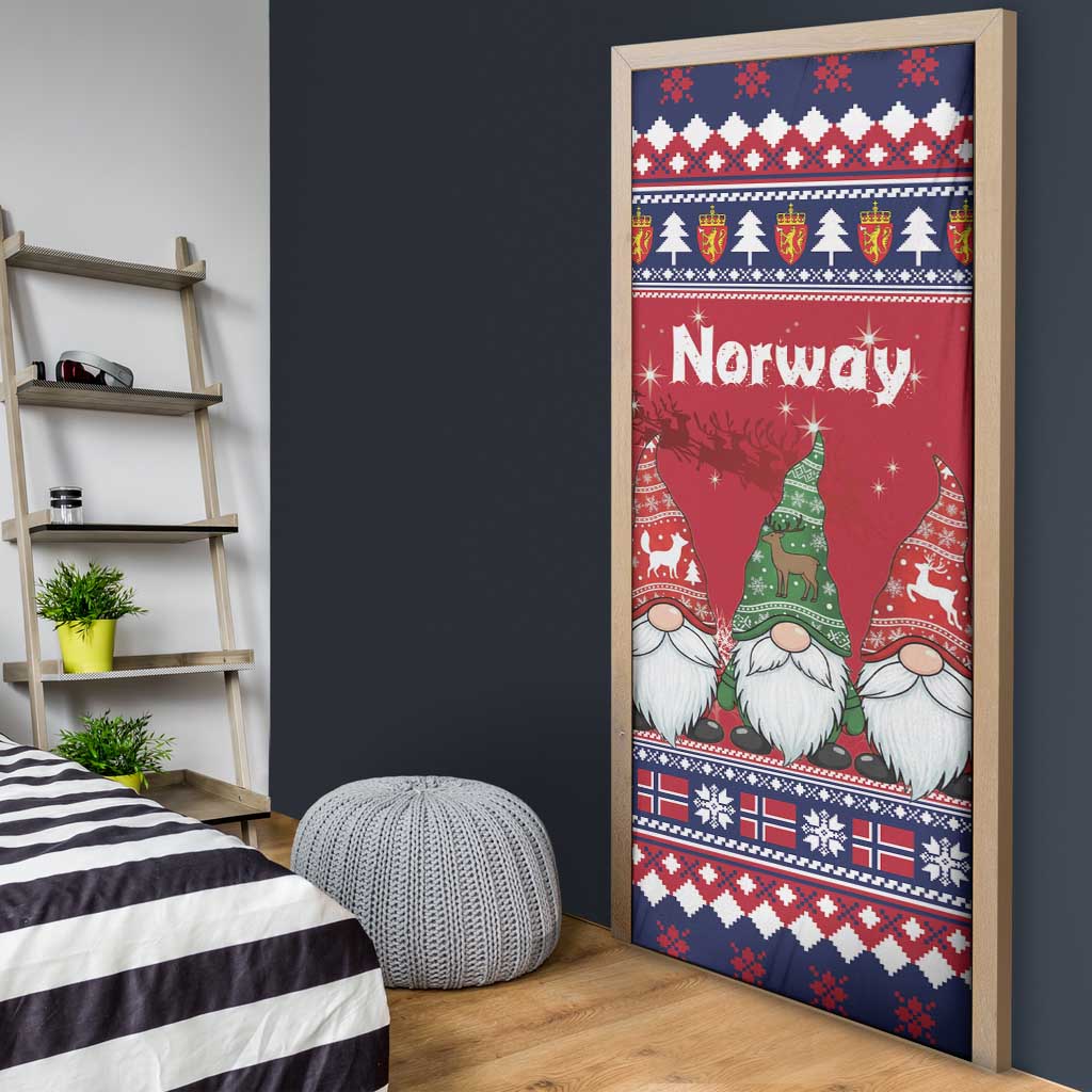 Norway Nisse Christmas Door Cover God Jul Norwegian Christmas Pattern - Wonder Print Shop