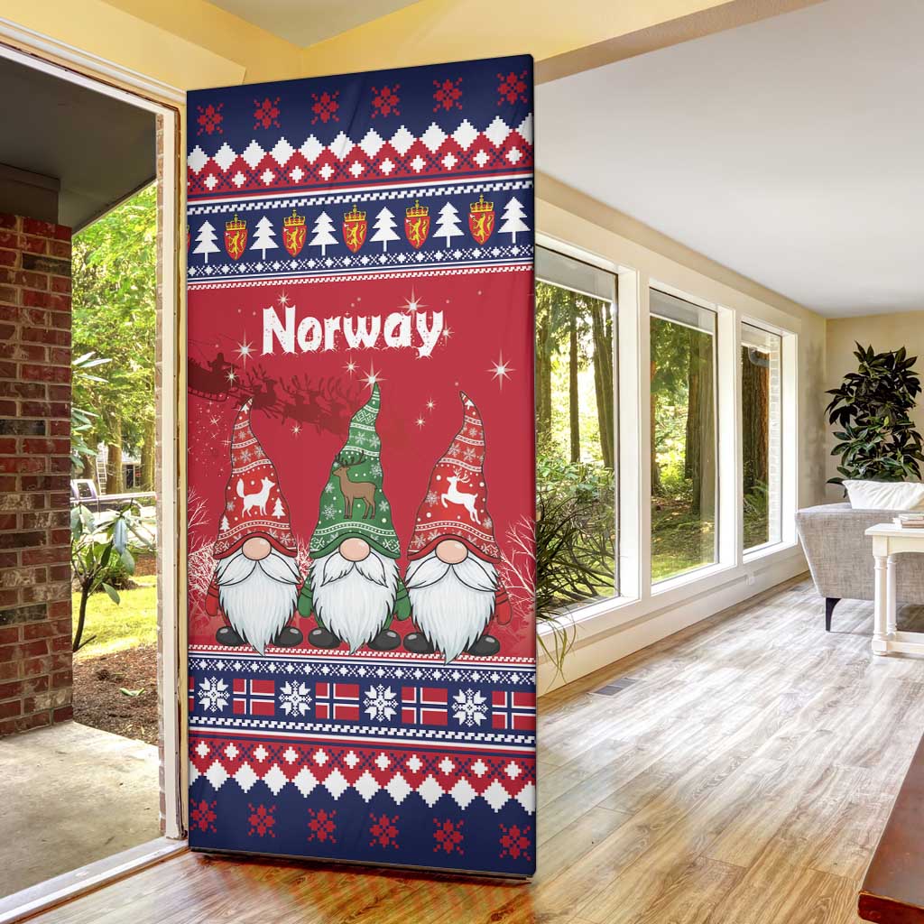 Norway Nisse Christmas Door Cover God Jul Norwegian Christmas Pattern - Wonder Print Shop