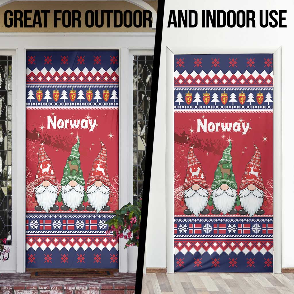 Norway Nisse Christmas Door Cover God Jul Norwegian Christmas Pattern - Wonder Print Shop