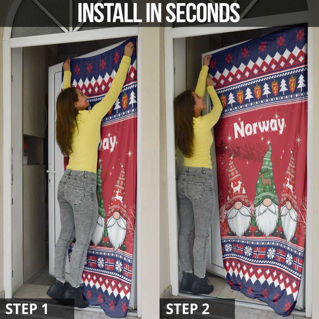 Norway Nisse Christmas Door Cover God Jul Norwegian Christmas Pattern - Wonder Print Shop