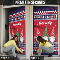Norway Nisse Christmas Door Cover God Jul Norwegian Christmas Pattern - Wonder Print Shop