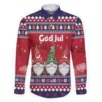 Norway Nisse Christmas Family Matching Mermaid Dress and Hawaiian Shirt God Jul Norwegian Christmas Pattern - Wonder Print Shop