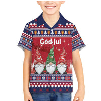 Norway Nisse Christmas Family Matching Mermaid Dress and Hawaiian Shirt God Jul Norwegian Christmas Pattern - Wonder Print Shop