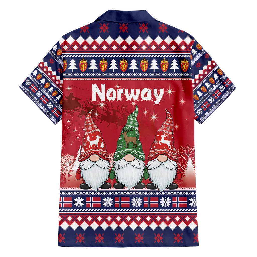 Norway Nisse Christmas Family Matching Off Shoulder Short Dress and Hawaiian Shirt God Jul Norwegian Christmas Pattern - Wonder Print Shop