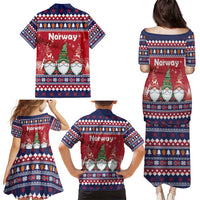 Norway Nisse Christmas Family Matching Puletasi and Hawaiian Shirt God Jul Norwegian Christmas Pattern - Wonder Print Shop