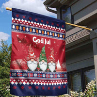Norway Nisse Christmas Garden Flag God Jul Norwegian Christmas Pattern - Wonder Print Shop