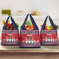 Norway Nisse Christmas Grocery Bag God Jul Norwegian Christmas Pattern - Wonder Print Shop