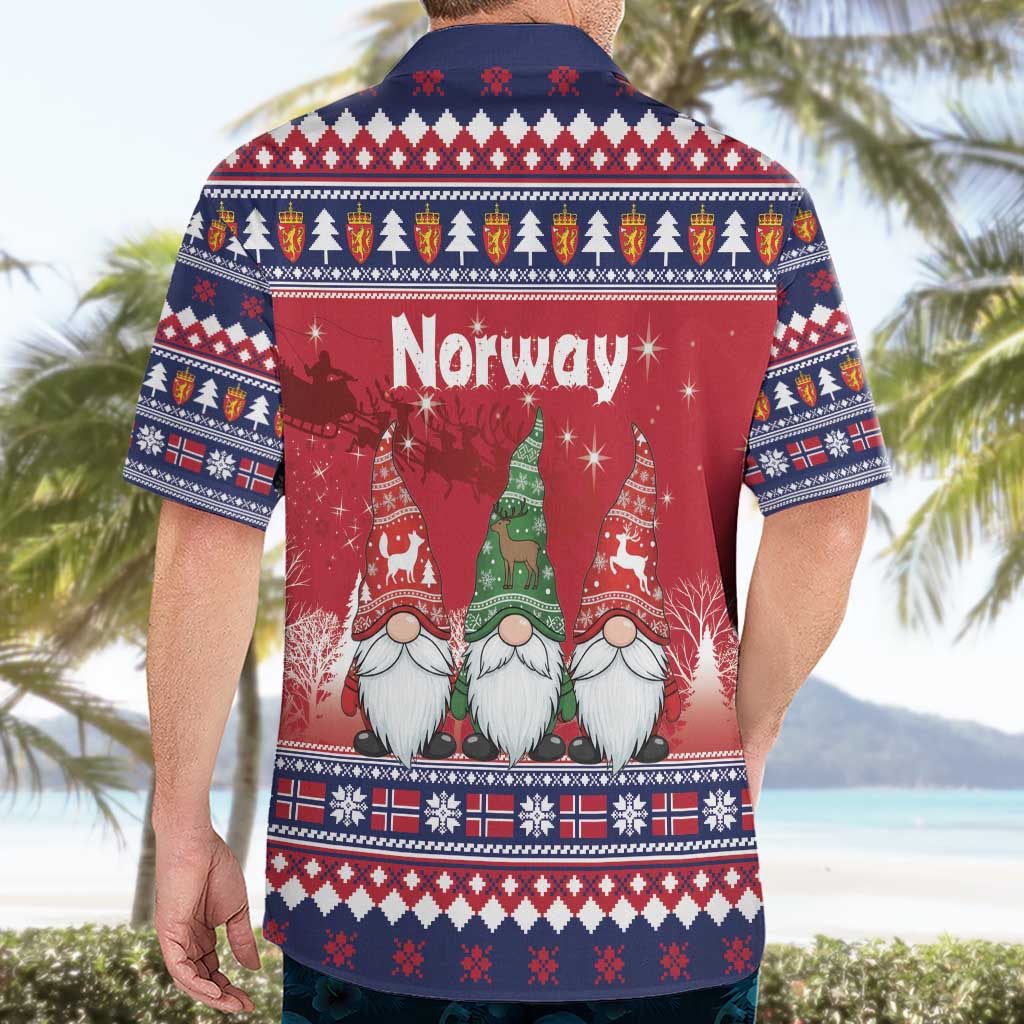 Norway Nisse Christmas Hawaiian Shirt God Jul Norwegian Christmas Pattern - Wonder Print Shop