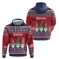 Norway Nisse Christmas Hoodie God Jul Norwegian Christmas Pattern - Wonder Print Shop