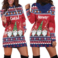 Norway Nisse Christmas Hoodie Dress God Jul Norwegian Christmas Pattern - Wonder Print Shop