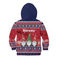 Norway Nisse Christmas Kid Hoodie God Jul Norwegian Christmas Pattern - Wonder Print Shop