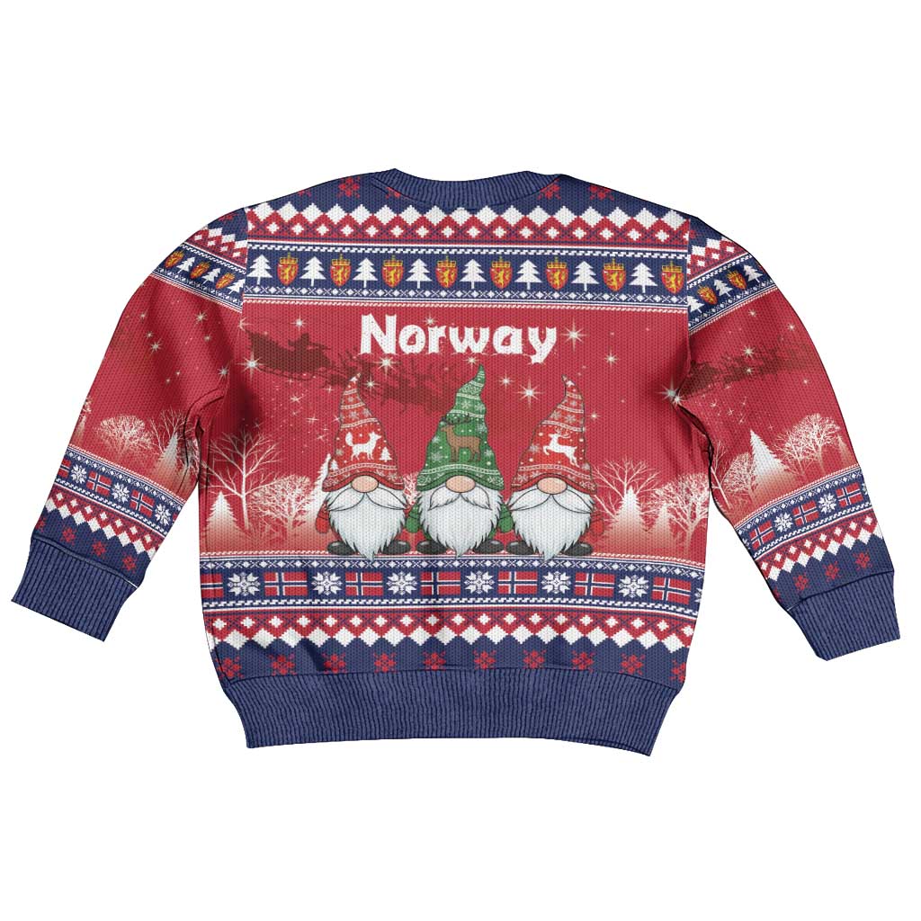 Norway Nisse Christmas Kid Ugly Christmas Sweater God Jul Norwegian Christmas Pattern - Wonder Print Shop