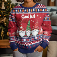 Norway Nisse Christmas Kid Ugly Christmas Sweater God Jul Norwegian Christmas Pattern - Wonder Print Shop