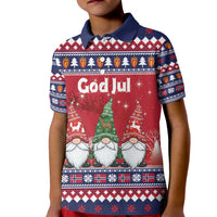Norway Nisse Christmas Kid Polo Shirt God Jul Norwegian Christmas Pattern - Wonder Print Shop