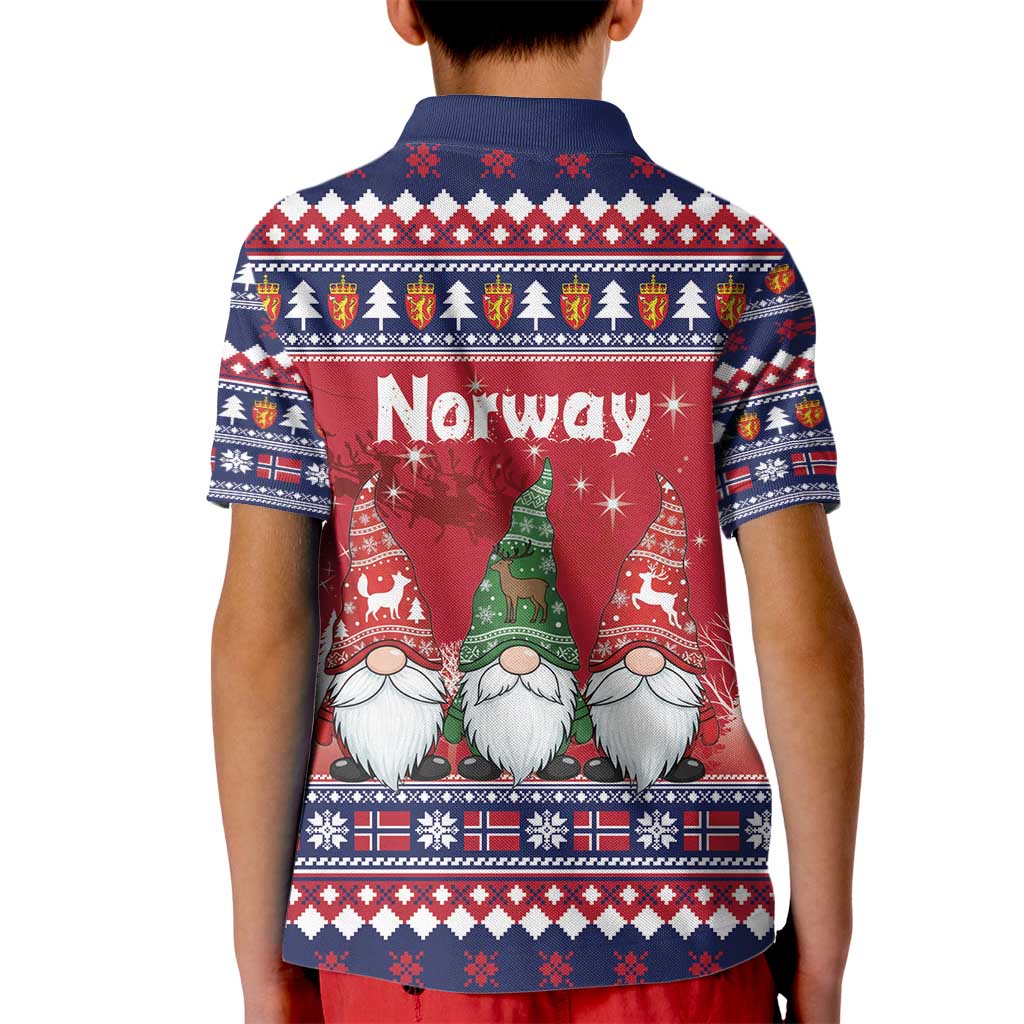 Norway Nisse Christmas Kid Polo Shirt God Jul Norwegian Christmas Pattern - Wonder Print Shop