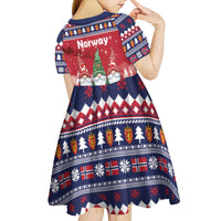Norway Nisse Christmas Kid Short Sleeve Dress God Jul Norwegian Christmas Pattern - Wonder Print Shop