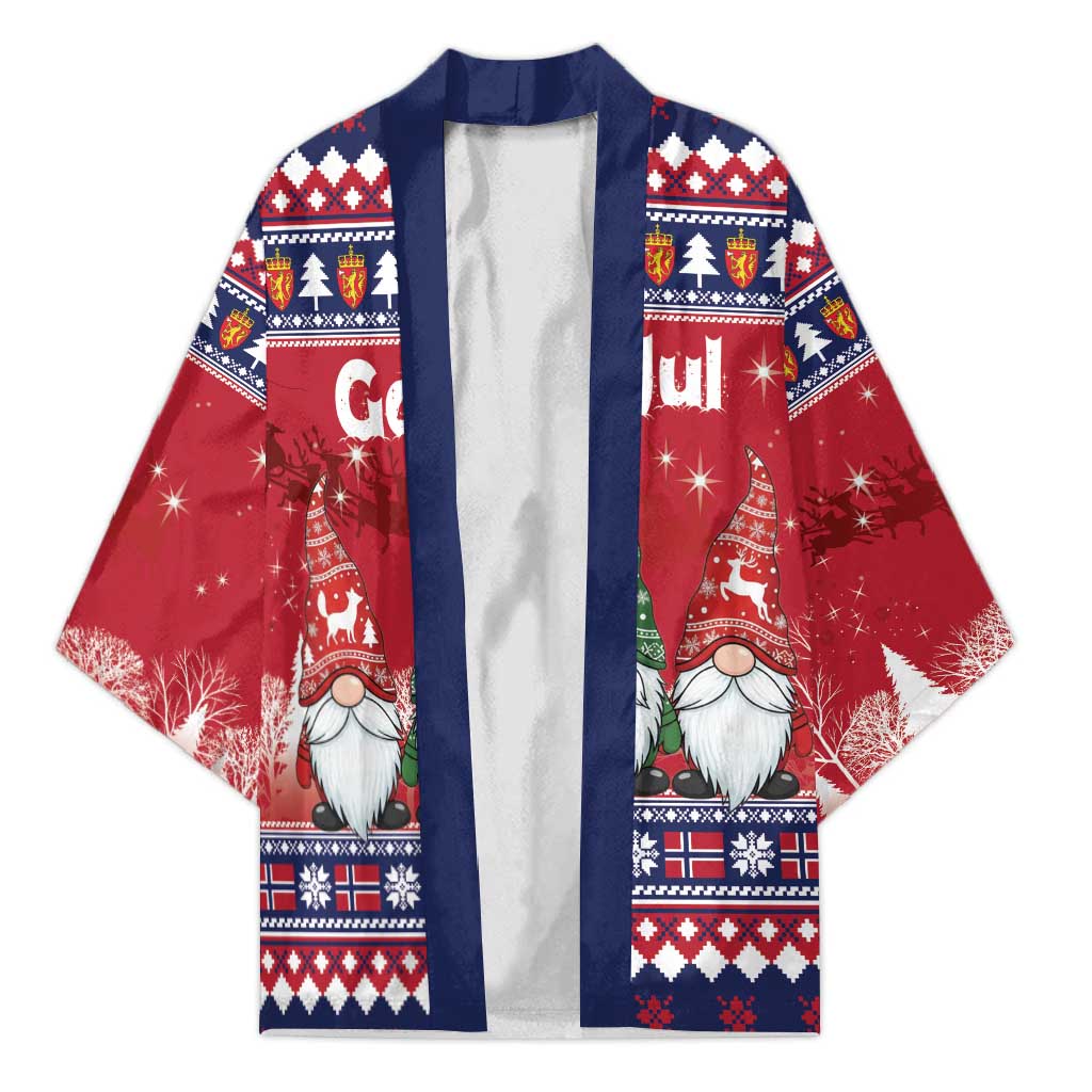 Norway Nisse Christmas Kimono God Jul Norwegian Christmas Pattern - Wonder Print Shop