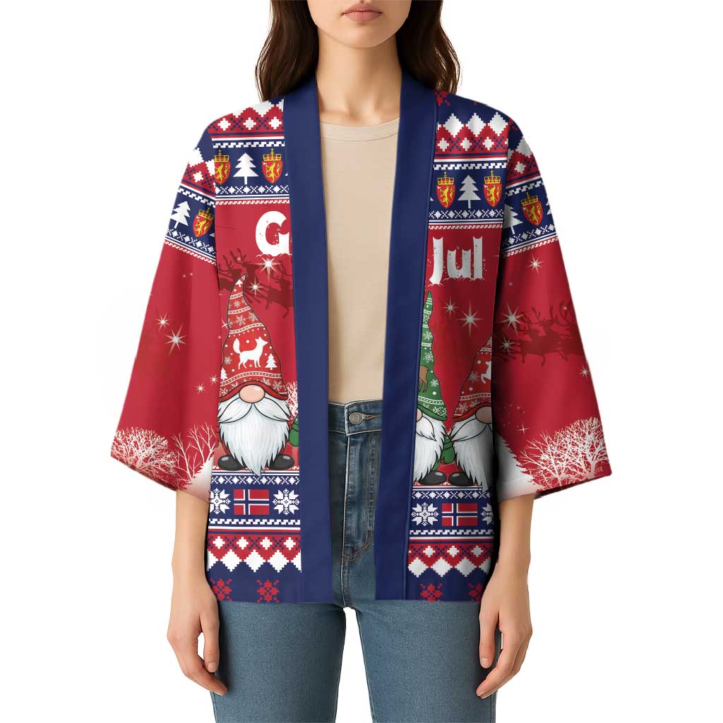 Norway Nisse Christmas Kimono God Jul Norwegian Christmas Pattern - Wonder Print Shop