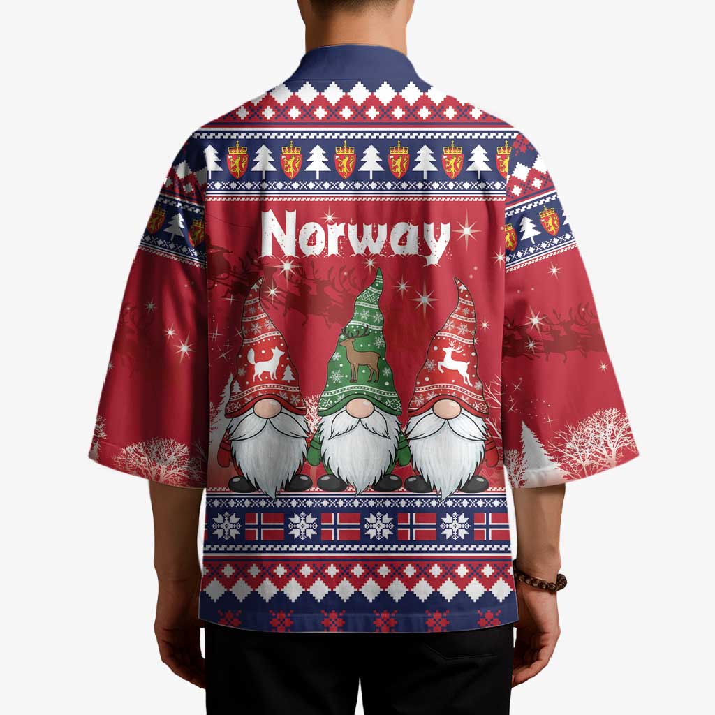 Norway Nisse Christmas Kimono God Jul Norwegian Christmas Pattern - Wonder Print Shop