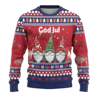 Norway Nisse Christmas Ugly Christmas Sweater God Jul Norwegian Christmas Pattern - Wonder Print Shop