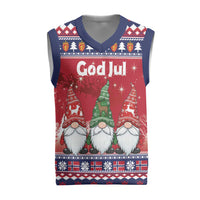 Norway Nisse Christmas Knitted V-Neck Vest God Jul Norwegian Christmas Pattern - Wonder Print Shop