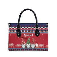 Norway Nisse Christmas Leather Bag God Jul Norwegian Christmas Pattern - Wonder Print Shop