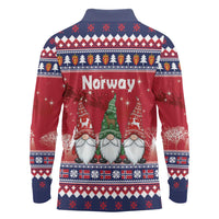 Norway Nisse Christmas Long Sleeve Polo Shirt God Jul Norwegian Christmas Pattern - Wonder Print Shop