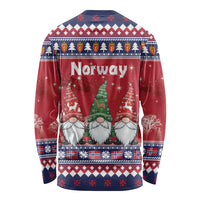 Norway Nisse Christmas Long Sleeve Shirt God Jul Norwegian Christmas Pattern - Wonder Print Shop