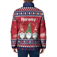 Norway Nisse Christmas Padded Jacket God Jul Norwegian Christmas Pattern - Wonder Print Shop