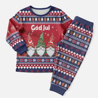 Norway Nisse Christmas Pajama Set God Jul Norwegian Christmas Pattern - Wonder Print Shop