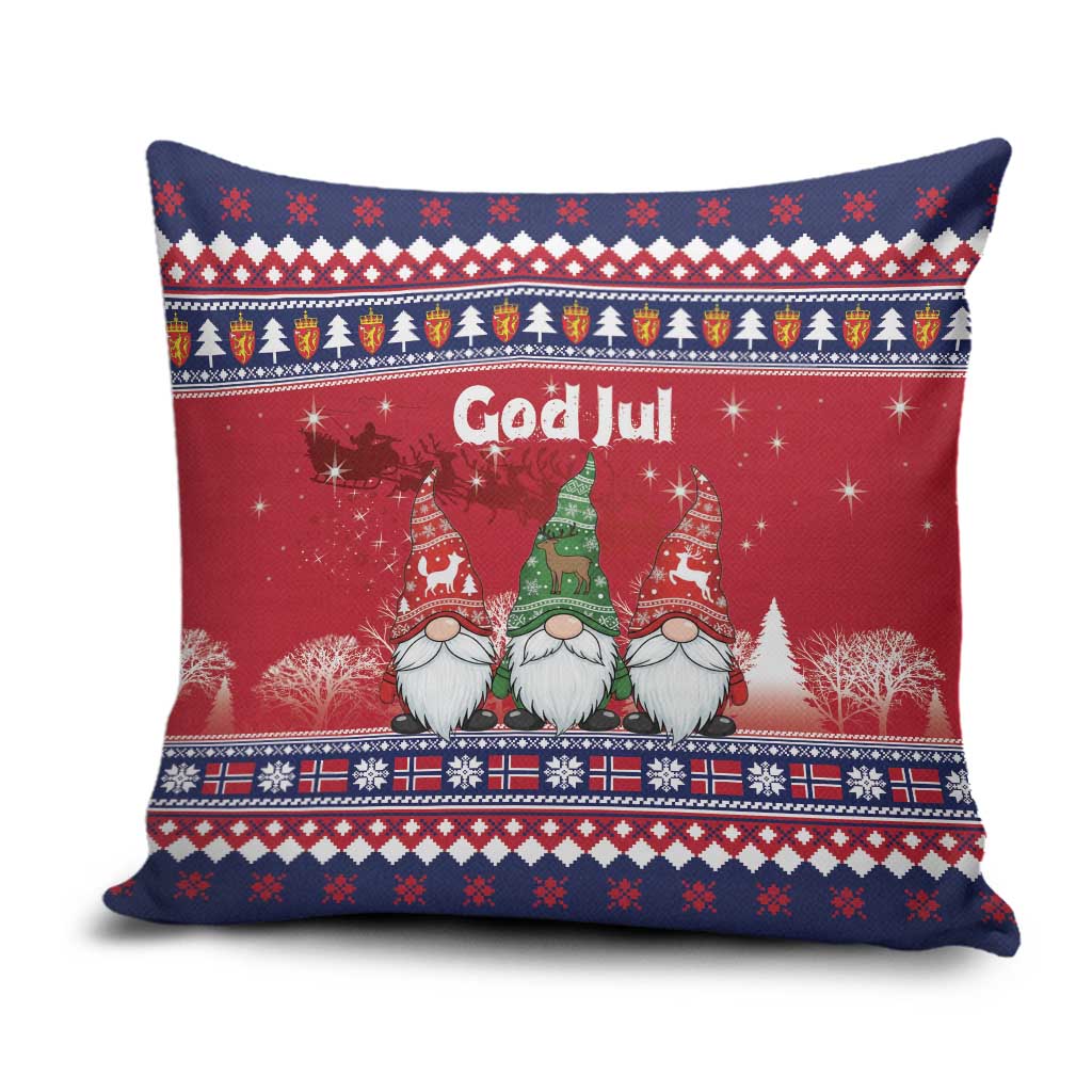 Norway Nisse Christmas Pillow Cover God Jul Norwegian Christmas Pattern - Wonder Print Shop