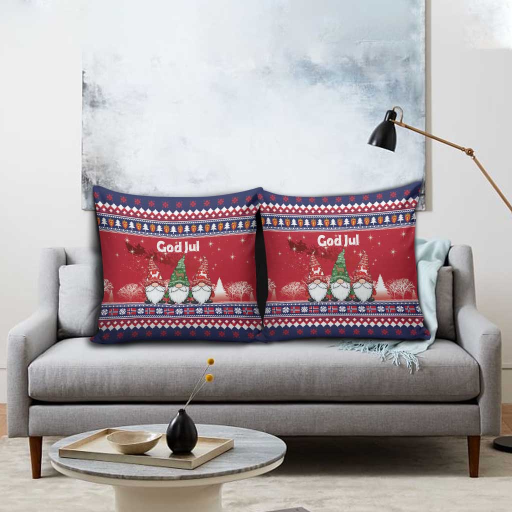 Norway Nisse Christmas Pillow Cover God Jul Norwegian Christmas Pattern - Wonder Print Shop