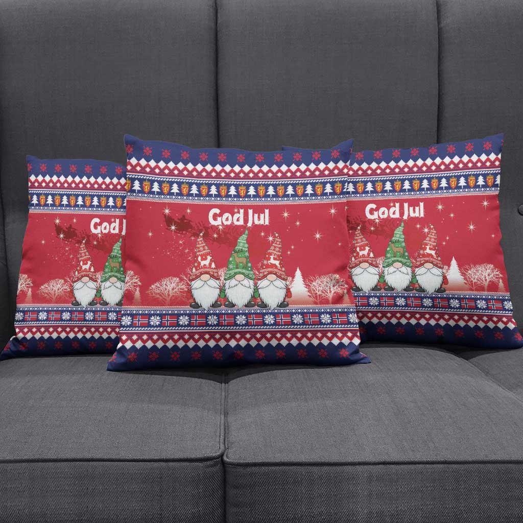 Norway Nisse Christmas Pillow Cover God Jul Norwegian Christmas Pattern - Wonder Print Shop
