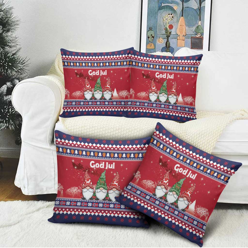Norway Nisse Christmas Pillow Cover God Jul Norwegian Christmas Pattern - Wonder Print Shop