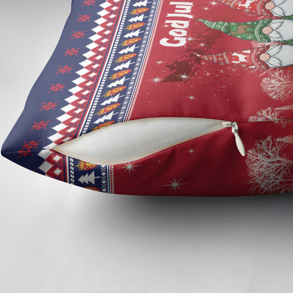 Norway Nisse Christmas Pillow Cover God Jul Norwegian Christmas Pattern - Wonder Print Shop