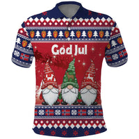 Norway Nisse Christmas Polo Shirt God Jul Norwegian Christmas Pattern - Wonder Print Shop