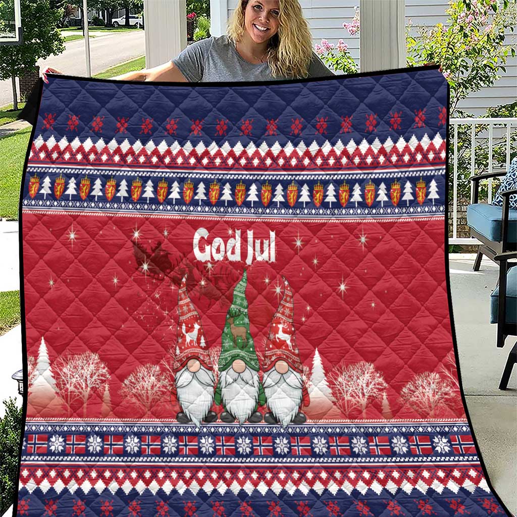 Norway Nisse Christmas Quilt God Jul Norwegian Christmas Pattern - Wonder Print Shop